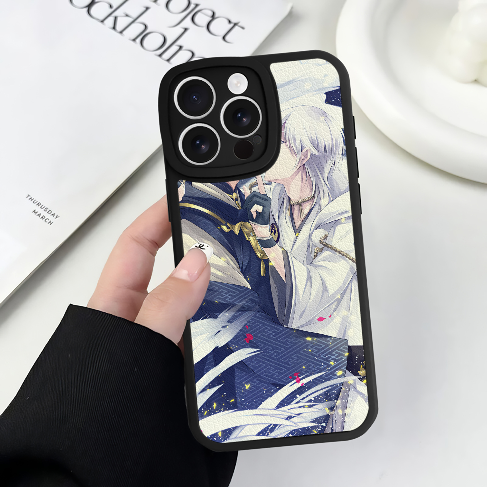 （画像用） 刀剣乱舞 Touken Ranbu 【iPhone 16シリーズ対応】シリコンスマホケース（レザー調） 材質：シリコン
